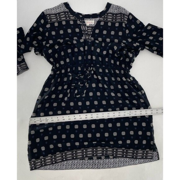 Two By Vince Camuto Tunic Dress Multicolor Geometric Cinched Waist Sz Small Boho - Picture 13 of 13